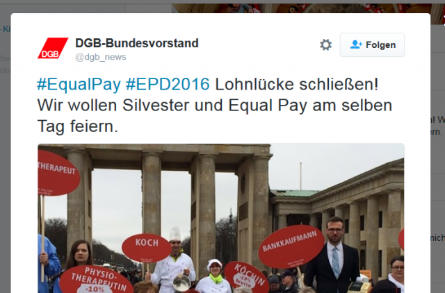 Kein Lohn mehr für Frauen? Das Deutsche Gewerkschaftsbund