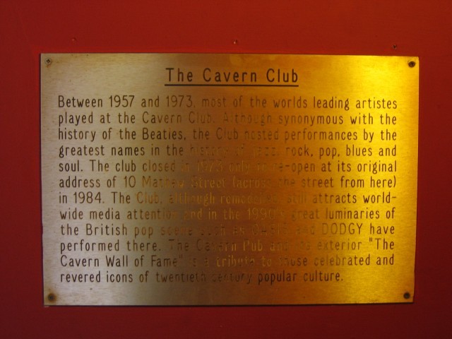 Schild zum Cavern Club