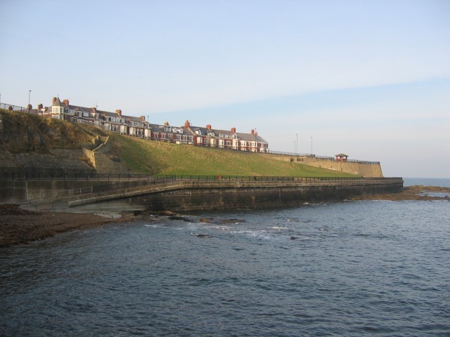 Typische englische Häuser an der Küste