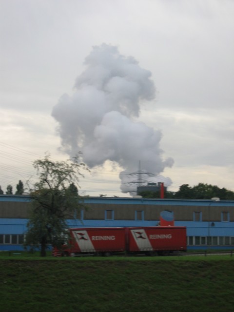 Romantischer Dampf eines Kraftwerkes