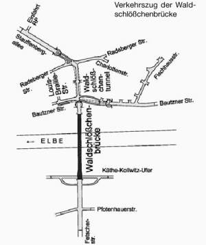 Waldschlößchenbrücke - offizielle Darstellung