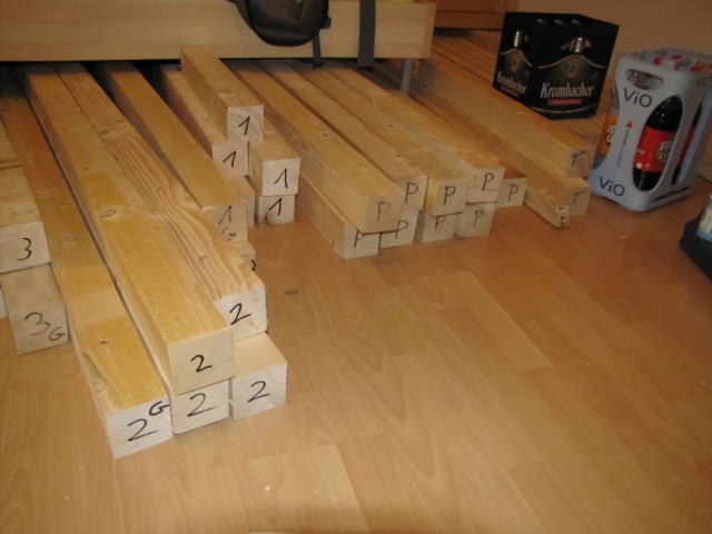 Das Holz wurde nummeriert