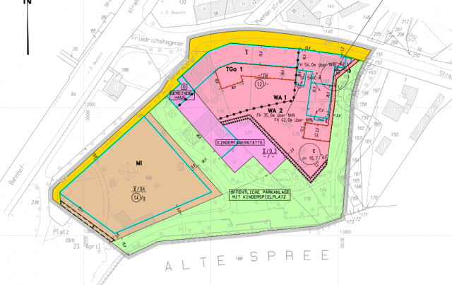 Ausschnitt aus Bebauungsplan XVI-17