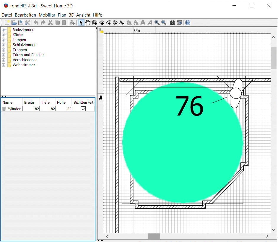 Rondell-Planung in Sweet Home 3D