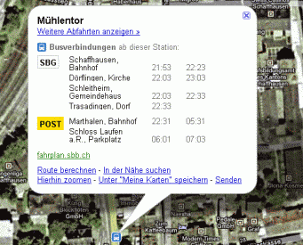 Abfahrtszeiten bei Erdgoogle - Bild 1